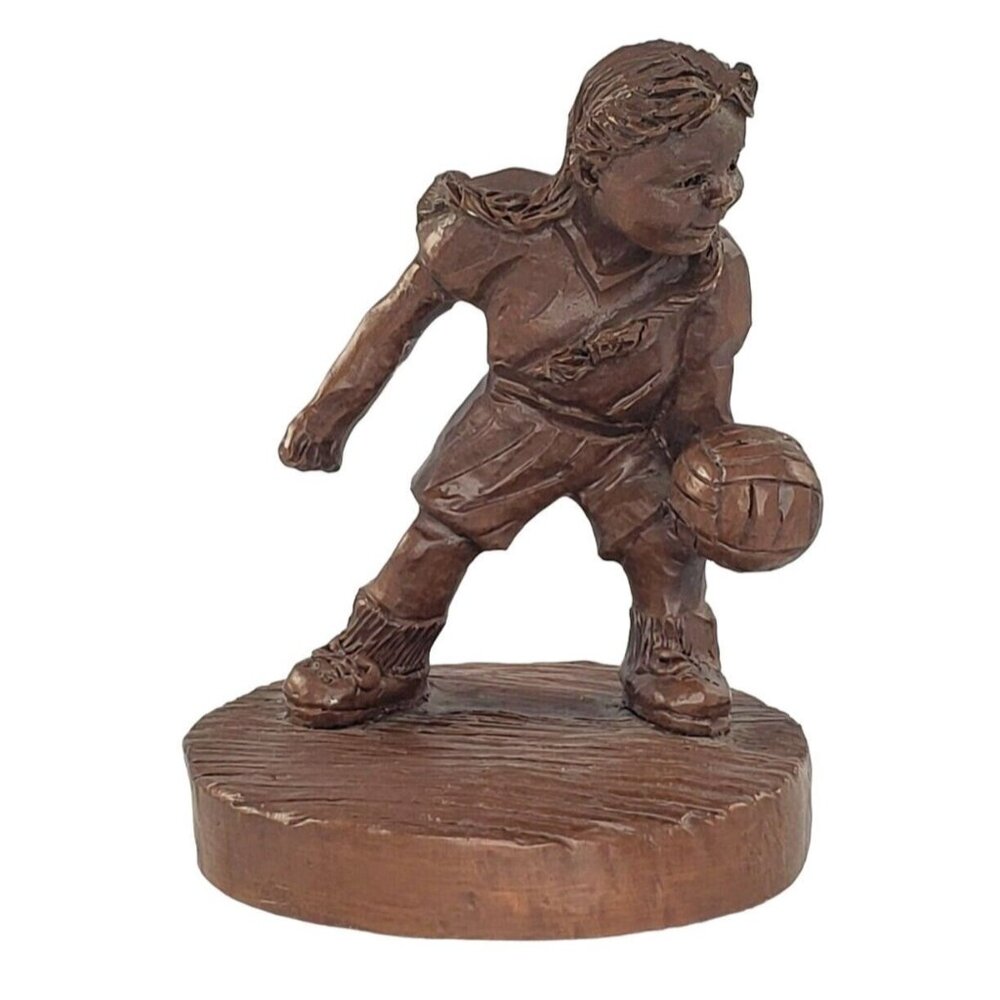 Vintage Red Mill Volleyball Girl Pecan Shell Figurine C. Bucher 1996